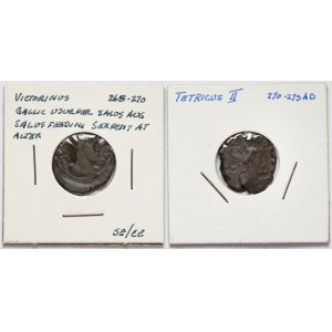 Roman Empire, Victorinus (269–271 CE) and Tetricus II (273–274 CE) Antoninuses – set (2 pieces)