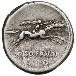 Republika, L. Calpurnius Piso Frugi (90 př. n. l.) Denár, Řím