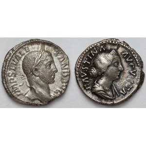 Cesarstwo Rzymskie, Faustyna II Młodsza (161-175 n.e.) i Aleksander Sewer (222-235 n.e.) Denary - zestaw (2szt)