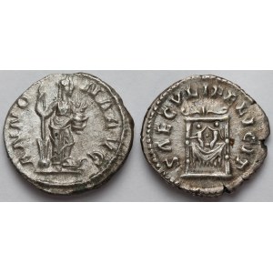Cesarstwo Rzymskie, Faustyna II Młodsza (161-175 n.e.) i Aleksander Sewer (222-235 n.e.) Denary - zestaw (2szt)