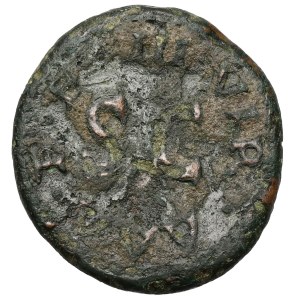 Octavian Augustus (27 BCE–14 CE) Quadrans, Rome – Pulcher, Taurus, and Regulus (8 BCE)