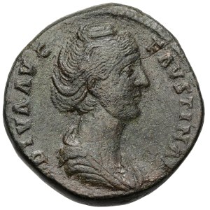 Faustina I. Starší (138–141 n. l.) Posmrtný sestertius, Řím
