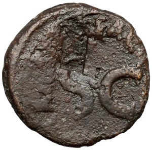 Octavian Augustus (27 B.C.–A.D. 14) As, Rome – Countermarked AVG (?)
