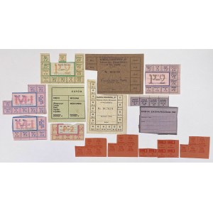 Set of ration cards and coupons—World War II and the People's Republic of Poland, cut up (13 pieces)