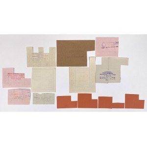 Set of ration cards and coupons—World War II and the People's Republic of Poland, cut up (13 pieces)