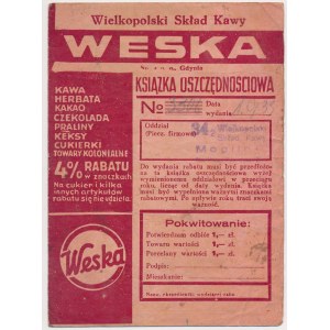 WESKA (Wielkopolska Coffee Warehouse) - Savings booklet for collecting discount coupons (1933)