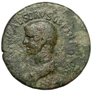 Neron jak cezar (50-54 n.e.) Dupondius, Rzym - wybity za panowania Klaudiusza - b.rzadki
