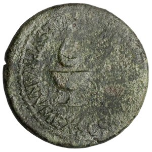 Neron jak cezar (50-54 n.e.) Dupondius, Rzym - wybity za panowania Klaudiusza - b.rzadki