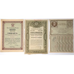 Set aus den Darlehen „Premjowa“, „Kurzfristiges Darlehen“ und „Konversionsdarlehen“ von 1920 und 1926 (3 Stück)