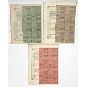 Vilnius Land Bank, Series III, Mortgage Bonds, 10, 100, and 1,000 zł, 1934 (3 pieces)