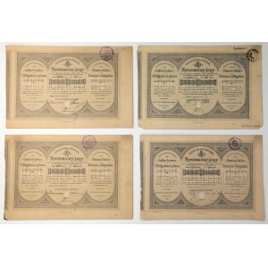 Banca ipotecaria ungherese, ricevute di premio degli anni 1887, 1894, 1903, 1905, 1906, 1907