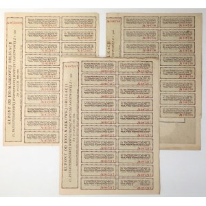 5% Long-Term Internal Loan, 100, 500, and 1,000 mk Bonds, 1920 (3 pieces)