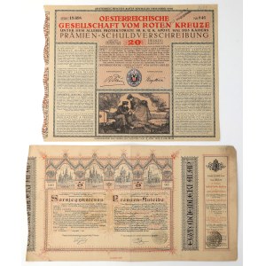 Austria, Red Cross Society, Debt Note, and Hungary, Bond for the Construction of the Basilica - Set (2 pieces)