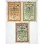 Gdańsk, 8% Mortgage Bond, 250, 500, and 1,250 guilders, 1925 (3 pieces)
