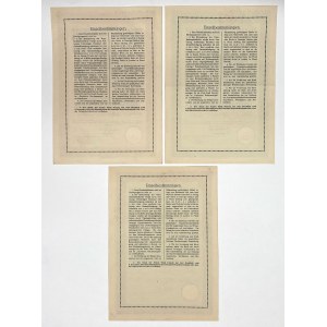 Gdańsk, 8 % hypotekárny záložný list, 250, 500 a 1 250 guldenov, 1925 (3 ks)