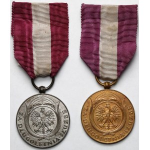 Druhá poľská republika, Medaila za dlhoročnú službu – bronzová (X) a strieborná (XX) – sada (2 ks)