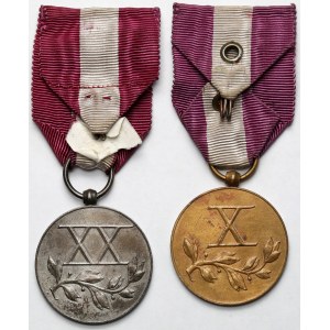 Druhá poľská republika, Medaila za dlhoročnú službu – bronzová (X) a strieborná (XX) – sada (2 ks)