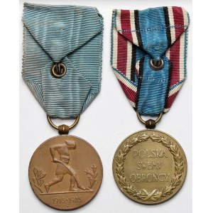 Second Polish Republic, Poland to Its Defender 1918–1921 Medal and Decade of Regained Independence 1918–1928 Medal – set (2 pieces)