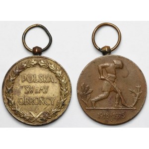 Second Polish Republic, Poland to Its Defender 1918–1921 Medal and Decade of Regained Independence 1918–1928 Medal – set (2 pcs.)