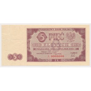 1948 5 zł Acceptance Sample - A 0000000 - no imprints