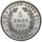November Uprising, 5 zlotych, 1831 KG