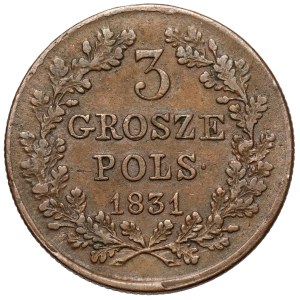 Powstanie Listopadowe, 3 grosze 1831 KG
