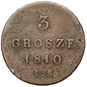 Varšavské knížectví, 3 groše, 1810 IS