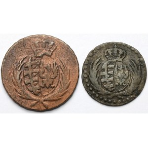 Księstwo Warszawskie, 3 grosze 1812 i 10 groszy 1813 - zestaw (2szt)