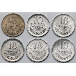 10 groszy 1949–1974 – set (6 pieces)