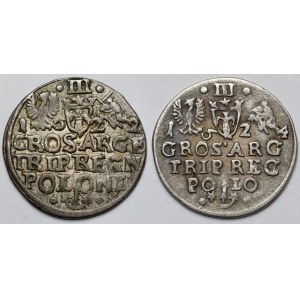 Sigismund III Vasa, Kraków Tri-coin, 1622 and 1624 – set (2 coins)