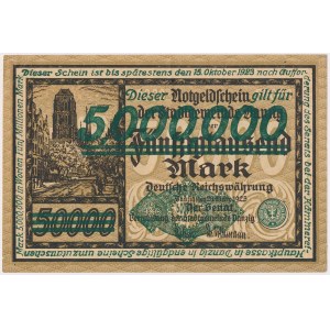 Danzig, 5 Millionen Mark, 1923 – Nachdruck der 50.000-Mark-Ausgabe