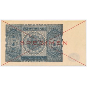 5 zł Cash Form, 1946 - SPECIMEN
