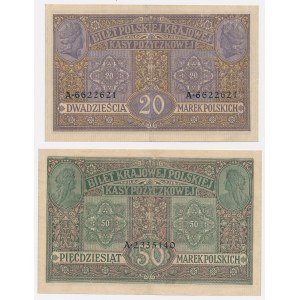 Set composto da 20 mkp Generale e 50 mkp 1916 (2 pezzi)