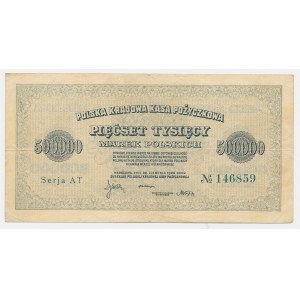 500,000 mkp 1923 - 6 digits - AT Series