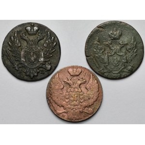 1 groš 1825–1839 – 3 rôzne typy – sada (3 ks)