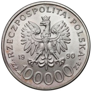 100,000 zlotys, 1990, Solidarity—Variant C