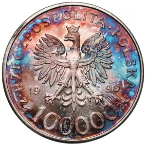 100,000 zlotys, 1990, Solidarity—Variant A