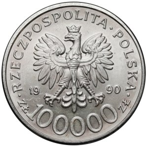 100,000 zlotys, 1990, Solidarity - Variant C