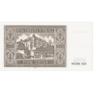 REPRODUCTION of a Krakowiak, 1,000 zlotys, 1941 [826]