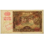 100 zlotych, 1934, with an ORIGINAL GG reprint—A RARITY—two LINES in the watermark