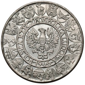 100 zlotych Silver Proof Coin, 1966: Mieszko and Dąbrówka—Half-Length Portraits