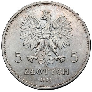 Nike 5 złotych 1928 bez znaku, Bruksela