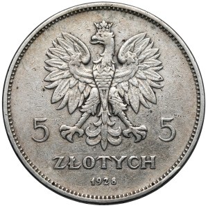 Nike 5 złotych 1928 bez znaku, Bruksela