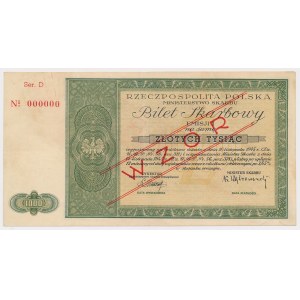 WZÓR Bilet Skarbowy, Emisja I, Seria D - 1.000 zł 1947