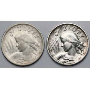 1 złoty 1924 i 1925 Kobieta i kłosy - zestaw (2szt)