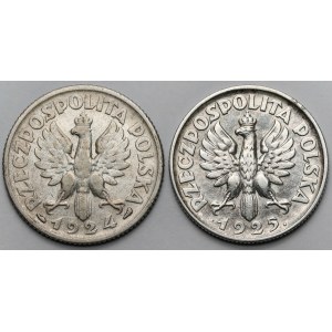 1 złoty 1924 i 1925 Kobieta i kłosy - zestaw (2szt)