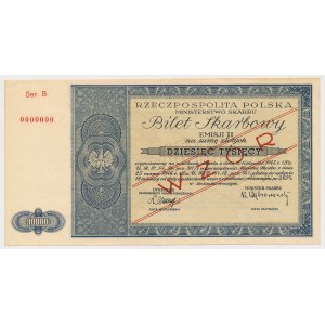 MODELLO: Biglietto del Tesoro, Emissione II, Serie B - 10.000 zł 1947