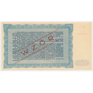 MODELLO: Biglietto del Tesoro, Emissione II, Serie B - 10.000 zł 1947