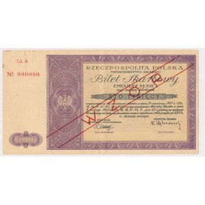 SAMPLE Treasury Ticket, Issue IV, Series I, Letter A - 100,000 zł, 1947