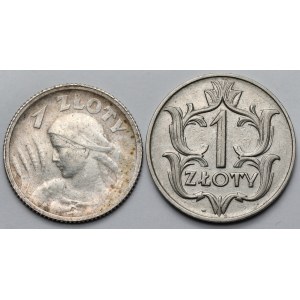 1 zloty, 1924 and 1929 - set (2 pieces)
